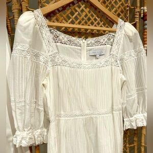 Hunter bell maxi white lace dress